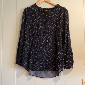 Loft Outlet Navy Polka Dot Blouse